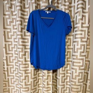 Green Envelope Cobalt Blue V-Neck Tee